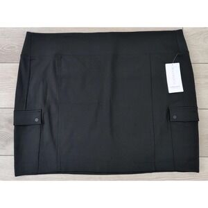 Athleta Black Delancey Cargo Pockets Skirt‎ Size 3X Pockets Stretch Wicking NWT